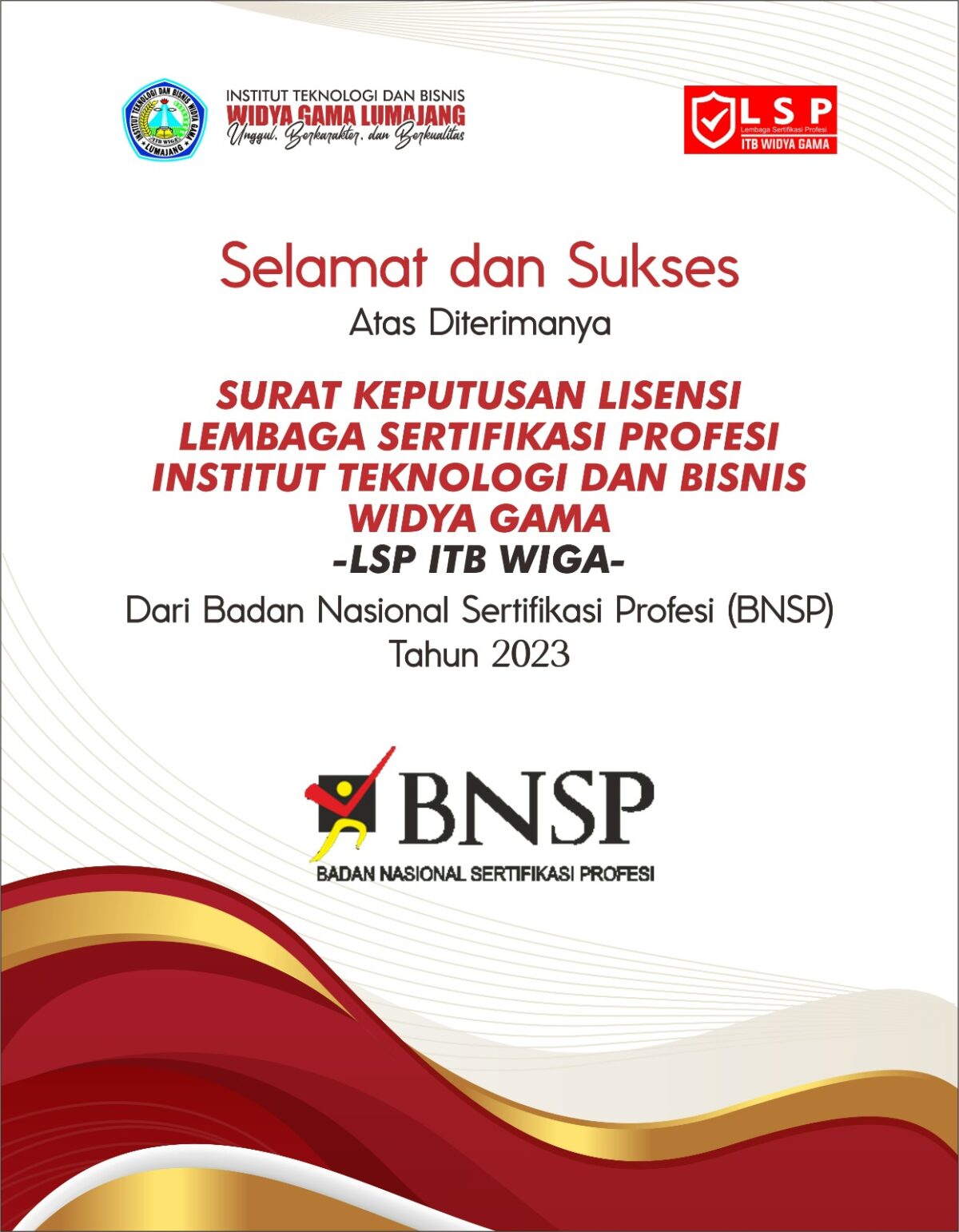 Sah Lsp Itb Widya Gama Peroleh Lisensi Bnsp Institut Teknologi Dan